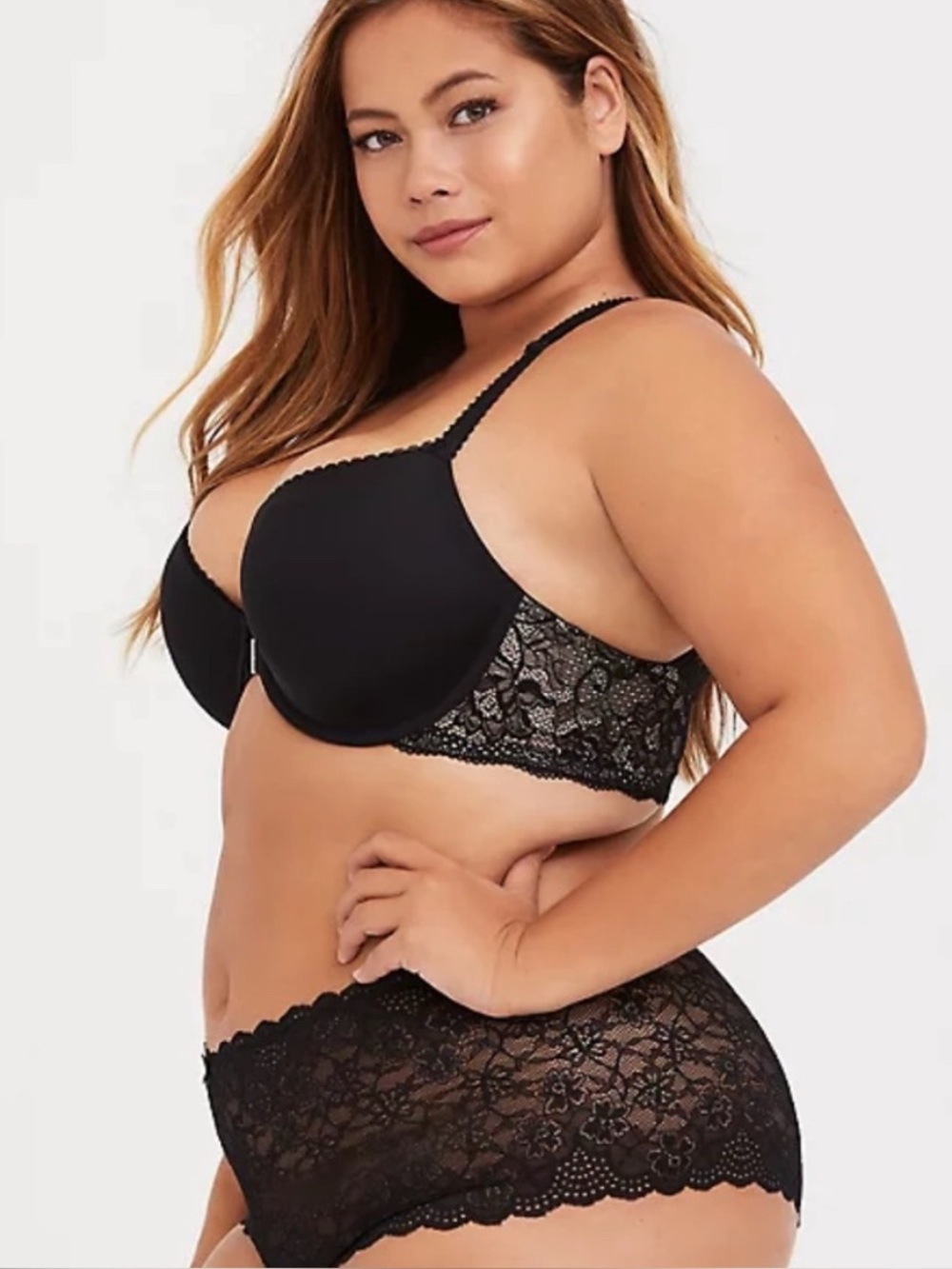 Torrid Black Plunge Push-Up Smooth Front Close Racerback Bra 42DD - Picture 7 of 8